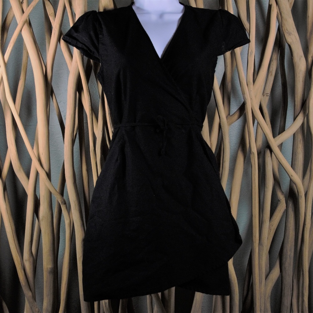 Brandy Melville JOHN GALT Black Wrap Dress